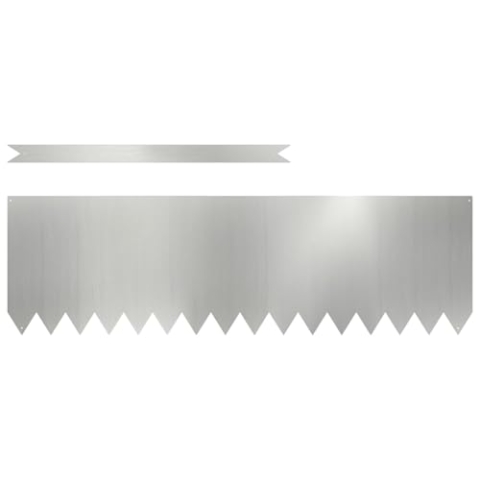 vidaXL verzinkter Stahl Gartenrand Set mit 10 Stück Außenlandschaftsrand im minimalistischen Design, langlebig und rostbeständig für Verschiedene Anwendungen, Metallzubehör, rechteckig