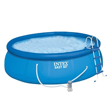 Intex Easy Set Up Pool mit Filterpumpe, Leiter, Bodentuch und Abdeckung, 4,5 x 121,9 cm, #28168