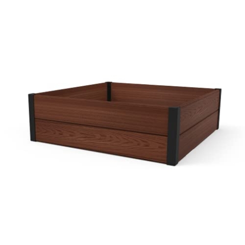 Keter Maple Hochbeet braun, Kunststoff mit Holzstruktur, Maße: 106x106x32cm, quadratisch, wetterfest, robust, auch als Kräuter-oder Blumenbeet verwendbar, Kapazität 332l