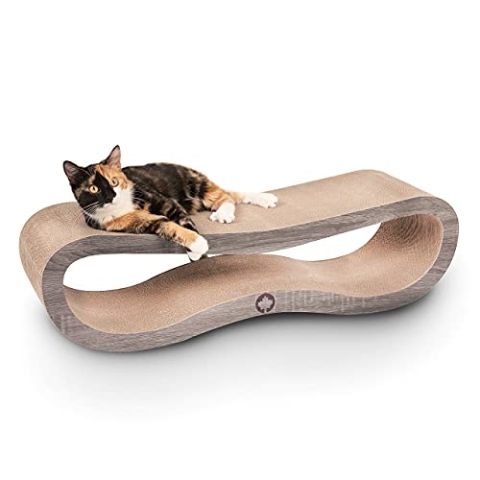CanadianCat Company | Kratzbrett Orbit | dunkelgrau | Kratzmöbel, Lounge für Katzen | Kratzpappe + Katzenminze | ca. 84 x 24 x 23cm