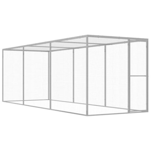 vidaXL Katzenkäfig 4,5x1,5x1,5m Verzinkter Stahl Katzengehege Haustierkäfig