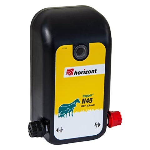 horizont Weidezaungerät 230V - trapper N45 - Aktivitätsanzeige, für Elektrozaun, für Einsteiger und Hobby Tierhalter, schlagfestes Gehäuse, für kleine Zaunanlagen