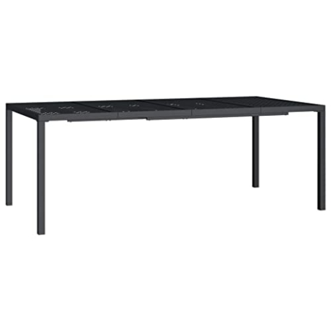 vidaXL Gartentisch, Garten Esstisch Mesh-Design, Terrassentisch Stahlgestell, Gartenmöbel Tisch, Modern, Anthrazit 200x100x72cm Stahl