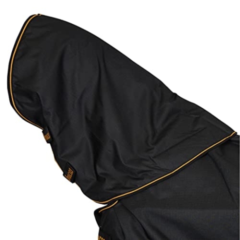 Bucas Irish Turnout Combi Neck 300g - Black/Gold - Halsteil, Größe:XS