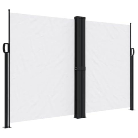 vidaXL Seitenmarkise, Sichtschutz Ausziehbar, Windschutz Sonnenschutz für Garten Balkon Terrasse, Seitenrollo Seitenwandmarkise, Weiß 160x1200cm
