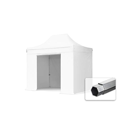 TOOLPORT Faltzelt Faltpavillon Professional 3x2 m mit 4 Seitenteilen (ohne Fenster) - ALU Pavillon Partyzelt weiß