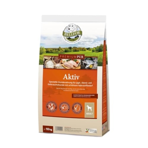 Bellfor Premium PUR Aktiv Glutenfrei Hundefutter speziell entwickelt, um Sport- und Arbeitshunde bedarfsgerecht zu versorgen und ihre Leistungsfähigkeit 10 kg