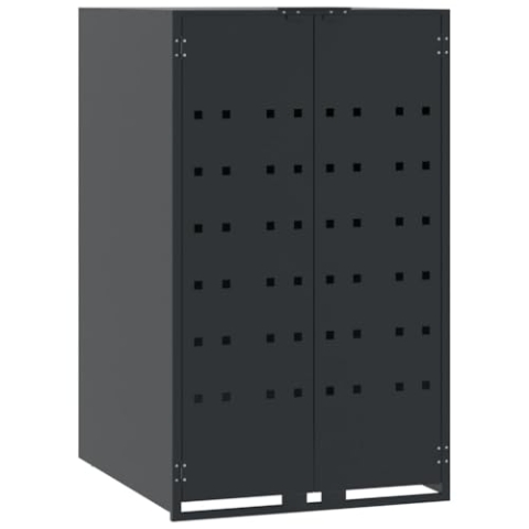 vidaXL Mülltonnenbox für 1 Tonne Anthrazit 69x79x117 cm Stahl, Box Mülltonnen, Garten Mülltonnenbox, Verkleidung Mülltonnen, Outdoor Mülltonnenbox