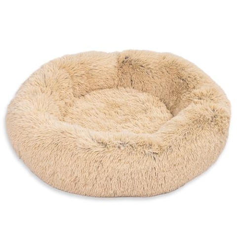 Best Friends by Sheri The Original Calming Donut - Beruhigendes Haustierbett - maschinenwaschbarer Reißverschluss-Bezug - Taupe - 91 x 91 cm - L
