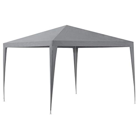 casa.pro Pavillon Wedau Gartenpavillon 300 x 300 x 255 cm Partyzelt Camping Pavilon stabil Festivalzelt wasserdicht Dunkelgrau