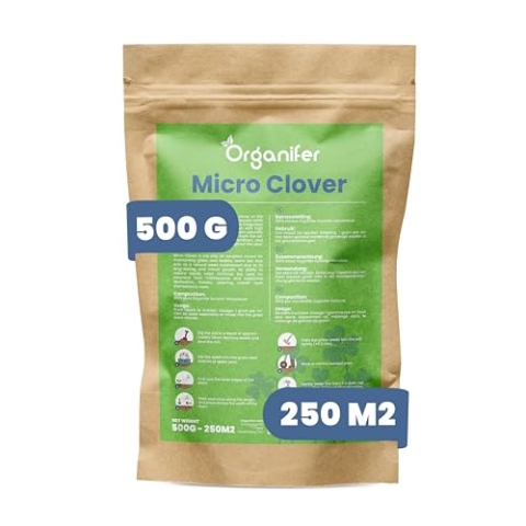 Mikroklee-Rasen - Klee - Kleesamen Für Rasen - Reiner Kleesamen - Weißklee - Kleesamen - Micro-Klee-Grassamen ((500 G - 250 M2) - Organifer