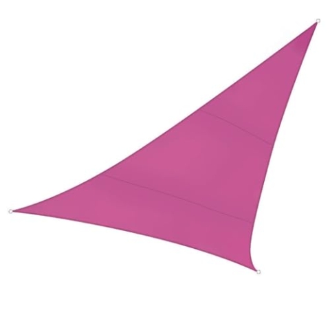 Perel Sonnensegel, Segel Sonnenschutz für Terrasse und Pool, wasserabweisend, UV-Schutz, 3 Edelstahl-O-Ringe, 5 x 5 x 5 m, 160 g/m², Polyester, Dreieck, Fuchsia