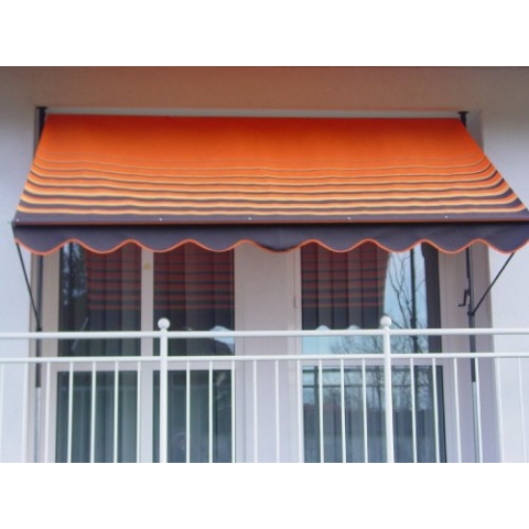 Angerer Freizeitmöbel GmbH Klemmmarkise Exklusiv - Markise für Sonnenschutz - Montage ohne Bohren und Dübeln - ideale Balkonmarkise für Mietwohnungen (Orange-Braun, 400 cm)