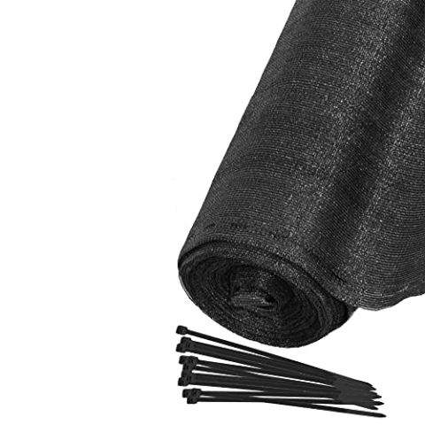 SPRINGOS Schattiernetz Beschattungsnetz 1,5 x 50 m Zaunblende 185 g/m2 inkl. 200 Stück Kabelbinder