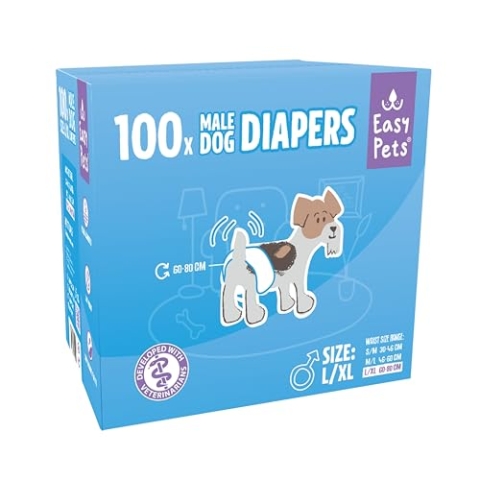 Easypets Hundewindel für Rüden - Größe L/XL - Einwegwindeln - 100 Stück