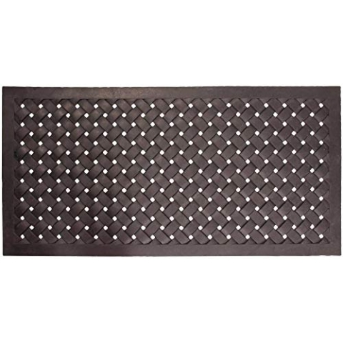 Esschert Design Schmutzfangmatte, Fußmatte Motiv geflochten aus Gummi, rechteckig, Größe XL, ca. 122 cm x 61 cm