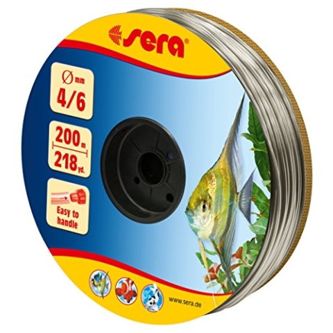 sera 4/6 Schlauch grau 200 m - Luftschlauch fürs Aquarium - Flexible Luftpumpenschläuche mit 4/6mm Durchmesser (innen/außen)