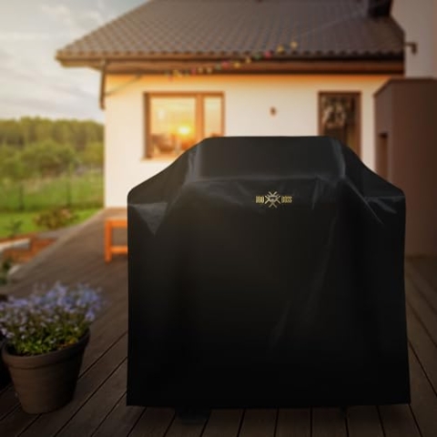 BBQ#BOSS Premium Grillabdeckung, Größe M 147x61x122 cm, aus Oxford-Stoff, Reißfest, Heavy Duty Outdoor BBQ Abdeckung, Gasgrill Abdeckhaube Wetterfest, Grill Schutzhülle Wasserdicht, Grillhaube Cover