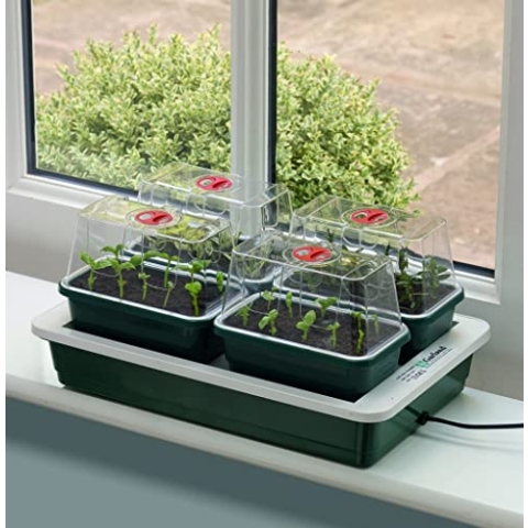 Garland FAB4 beheiztes Mini-Gewächshaus, 38,5 x 24 x 17,5 cm, für Keime und Stecklinge, 4 Stück