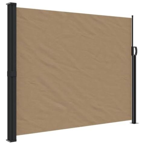 vidaXL Seitenmarkise, Sichtschutz Ausziehbar, Windschutz Sonnenschutz für Garten Balkon Terrasse, Seitenrollo Seitenwandmarkise, Taupe 160x600cm