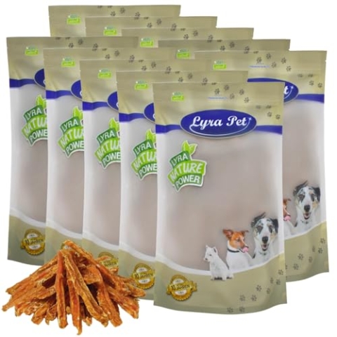 Lyra Pet® 10 kg Hühnerbruststreifen | Kausnack vom Huhn | Leckerli auch für Welpen und ältere Hunde | Idealer Belohnungs- und Trainingssnack | Gut verträglich | Wiederverschließbarer Beutel