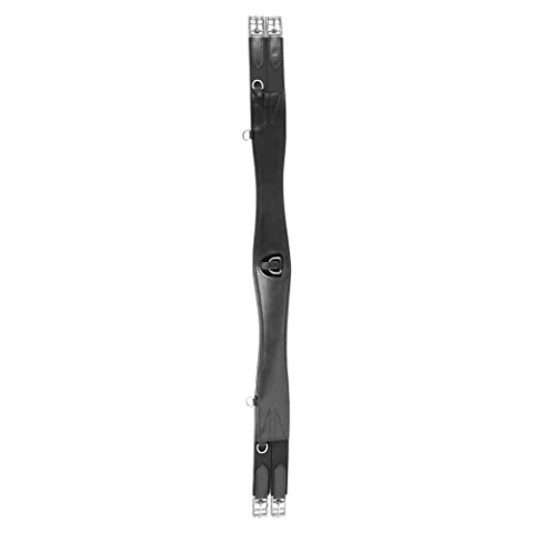 Waldhausen Wembley Ledersattelgurt - mit Elastik, schwarz, Länge 125 cm