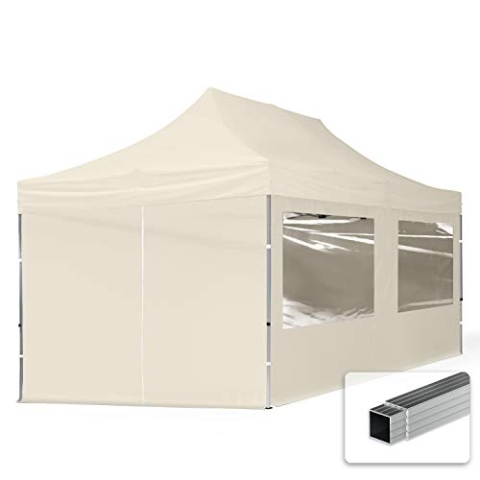 TOOLPORT Faltpavillon Faltzelt Pavillon 3x6m - 4 Seitenteile Aluminium 32mm Partyzelt 700N Creme