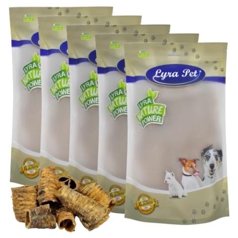 Lyra Pet® 5 kg Rinderstrossen 1-8 cm fettarm Kauartikel Kausnack Kaustange Hundefutter Belohnung Training Strossen Rind Hund
