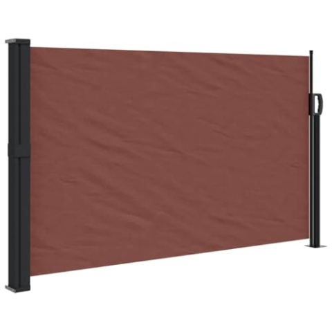 vidaXL Seitenmarkise, Wandmarkise mit PU-Beschichtung, Sichtschutz für Balkon Terrasse Garten, Windschutz Markise, Ausziehbar Braun Polyester