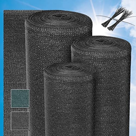Sol Royal Schattennetz 10m x 1,6m Schattiergewebe 165g/m² – Blickdichter Sonnenschutz UV-Schutz & Kabelbinder für einfache Befestigung – HDPE Sichtschutz Garten Anthrazit für Gewächshaus & Zaun SG80