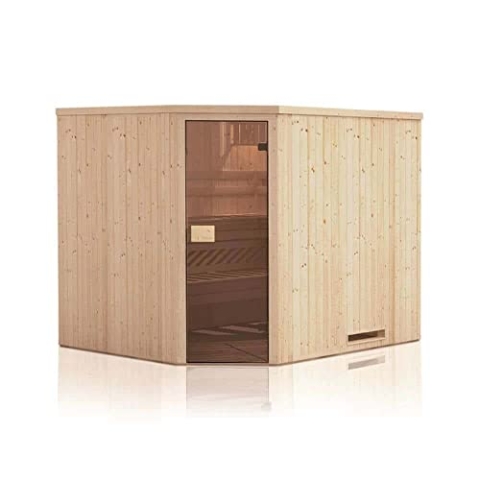FinnTherm Innensauna Saunakabine Corner 2 Sitzbänke Wandstärke 40 mm