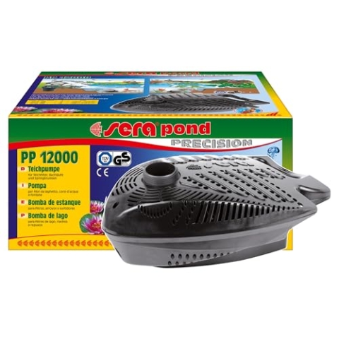 sera pond PP 12000 Teichpumpe | Energiesparender Asynchonmotor | 12.000 l/h & 165 Watt | Inklusive Vario-Anschlussstutzen | Ideal für Teichfilter, Bachläufe & Springbrunnen | 5,1 m Wasserstrahl-Höhe