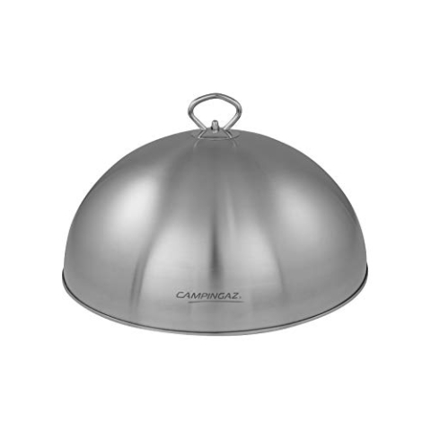 Campingaz Premium Plancha Garhaube, Speiseglocke aus Edelstahl, Grillzubehör Garglocke für Grills und Planchas, Burger Cloche, 32 cm Durchmesser, Silber