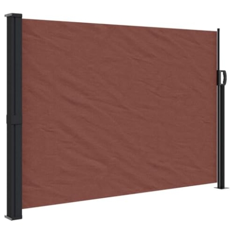 vidaXL Seitenmarkise, Wandmarkise mit PU-Beschichtung, Sichtschutz für Balkon Terrasse Garten, Windschutz Markise, Ausziehbar Braun Polyester