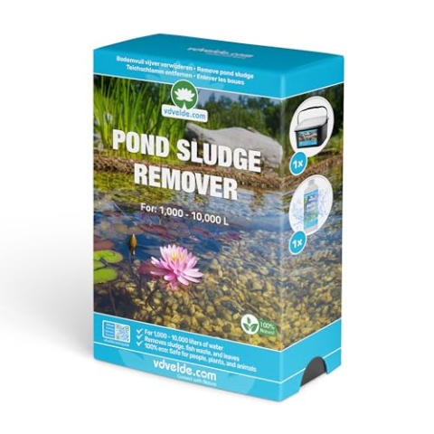 vdvelde.com - Paket Boden Schlamm Teich Entfernung - M - 1.000-10.000 L - Für 1.000 bis 10.000 L - Entfernt Bodenschlamm und fördert das Wachstum von Teichpflanzen - 100% ökologisch: schnell