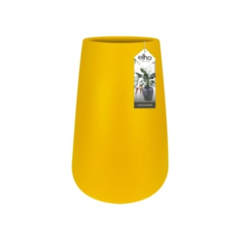 elho Pure Cone High 55 - Blumentopf für Innen & Außen - Ø 52.0 x H 84.3 cm - Gelb/Ocker