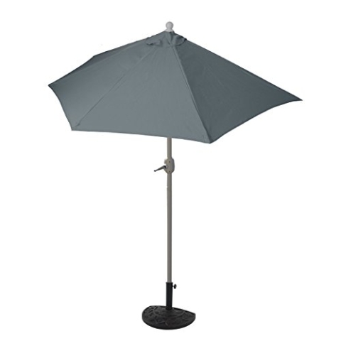Mendler Sonnenschirm halbrund Parla, Halbschirm Balkonschirm, UV 50+ Polyester/Alu 3kg 300cm mit Ständer - anthrazit