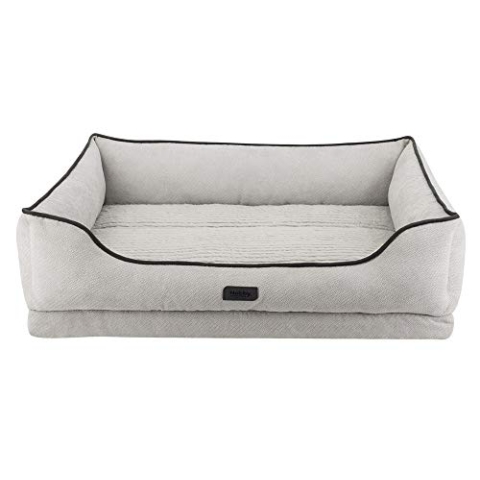 Nobby Orthopädisches Komfortbett eckig LAGO hellgrau 71 x 56 x 16+5 cm