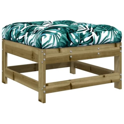 vidaXL Gartenhocker, Sitzhocker mit Kissen Latten-Design, Modular Holz Hocker für Garten Terrasse, Fußhocker Gartenmöbel, Kiefernholz Imprägniert