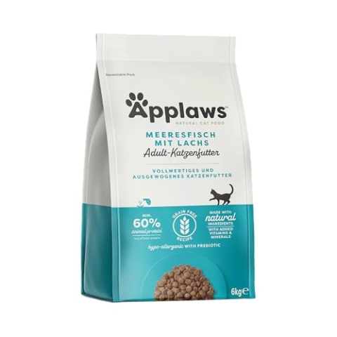 Applaws Katzentrockenfutter Adult, Ocean Fish mit Lachs, getreidefrei und komplett 6 kg (1 Packung)