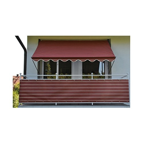 Angerer Freizeitmöbel GmbH Klemmmarkise Exklusiv - Markise für Sonnenschutz - Montage ohne Bohren und Dübeln - ideale Balkonmarkise für Mietwohnungen (Bordeaux, 250 cm)