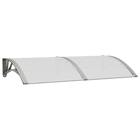 vidaXL Türvordach Überdachung Haustür Pultvordach Türdach Haustürvordach Haustürdach Vordach Regenschutz Grau 150x80cm Polycarbonat