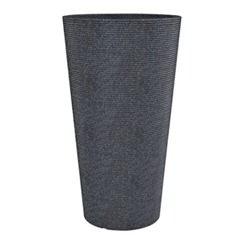 Scheurich Coneo High, Hochgefäß aus Kunststoff, Schwarz-Granit, 39 cm Durchmesser, 70 cm hoch, 27 l Vol.