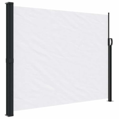 vidaXL Seitenmarkise, Sichtschutz Ausziehbar, Windschutz Sonnenschutz für Garten Balkon Terrasse, Seitenrollo Seitenwandmarkise, Weiß 160x600cm