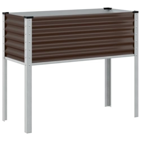 vidaXL Pflanzkübel Braun 100x41x90 cm Stahl, Pflanzgefäß, Tomaten Pflanzkübel, Kräuterbeet, Blumenkasten, Pflanzkasten, Garten Pflanzkübel