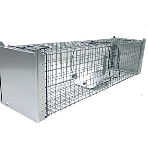 Holtaz Super Starke Falle Marderfalle Katzenfalle Fuchsfalle Biberfalle Tierfalle Kastenfalle Drahtfalle 2 türen, Größe: 130x34x34 cm Mit Extra Köder