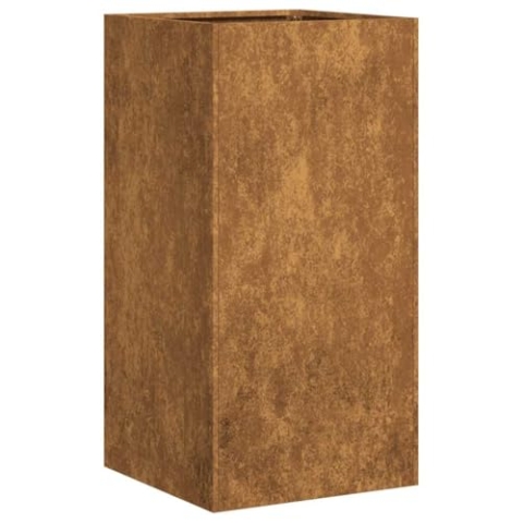 vidaXL Pflanzkübel Rostig 40x40x80 cm Wetterfester Stahl, Pflanzschale, Garten-Garten-Pflanzkübel, Outdoor-Pflanzgefäß, Hochbeet, Pflanzgefäß