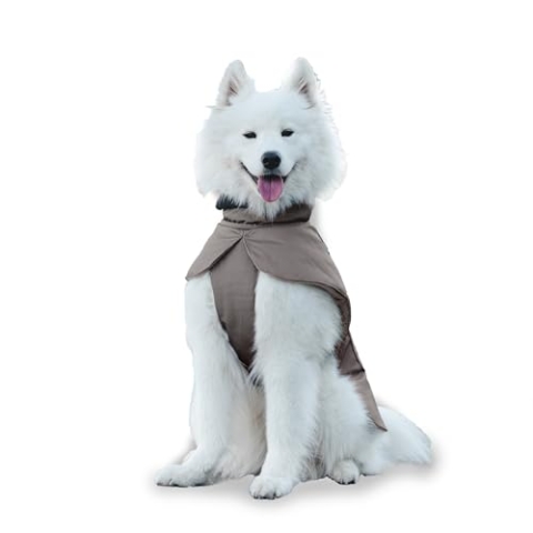 bo&flash Hunde Wintermantel Seattle Taupe Gr. M – Wasserdichter Hundemantel – gefütterter Hundemantel mit stylischem Design – Hunde Wintermantel mit Bauchschutz & reflektierenden Nähten