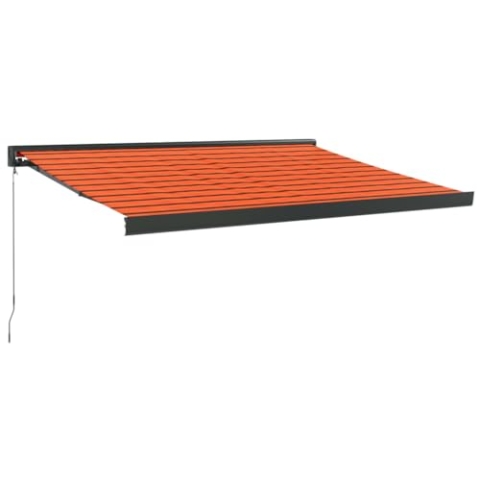 vidaXL Markise, Sonnenmarkise Einziehbar, Gelenkarmmarkise für Terrasse Balkon, Sonnenschutz Terrassenmarkise Balkonmarkise, Orange Braun 3x2,5m Stoff Aluminium