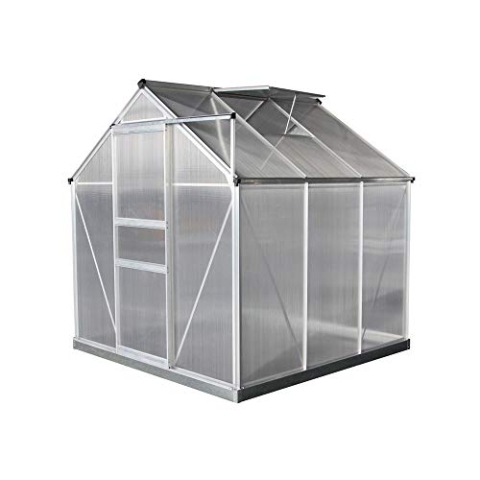 Westmann Aluminium Gewächshaus 6x6 inkl. Öffner | Silber | 192x192 cm
